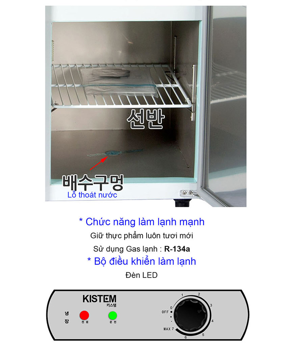 Bàn Salad 2 cánh Kistem KIS-XDB12R - Hàng chính hãng