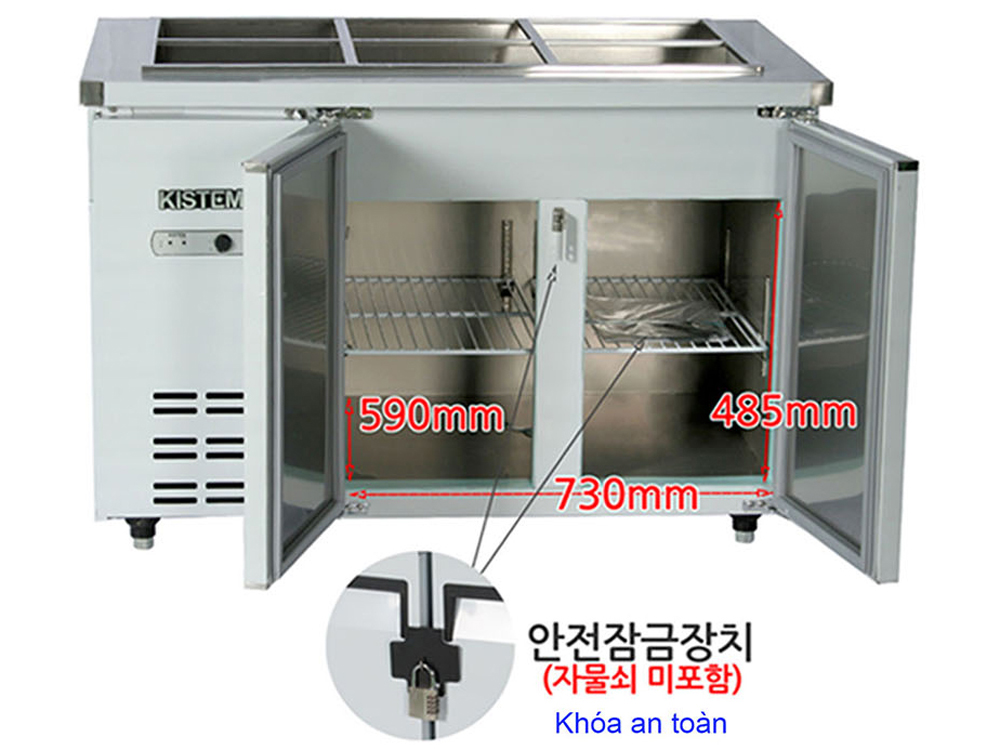 Bàn Salad 2 cánh Kistem KIS-XDB12R - Hàng chính hãng