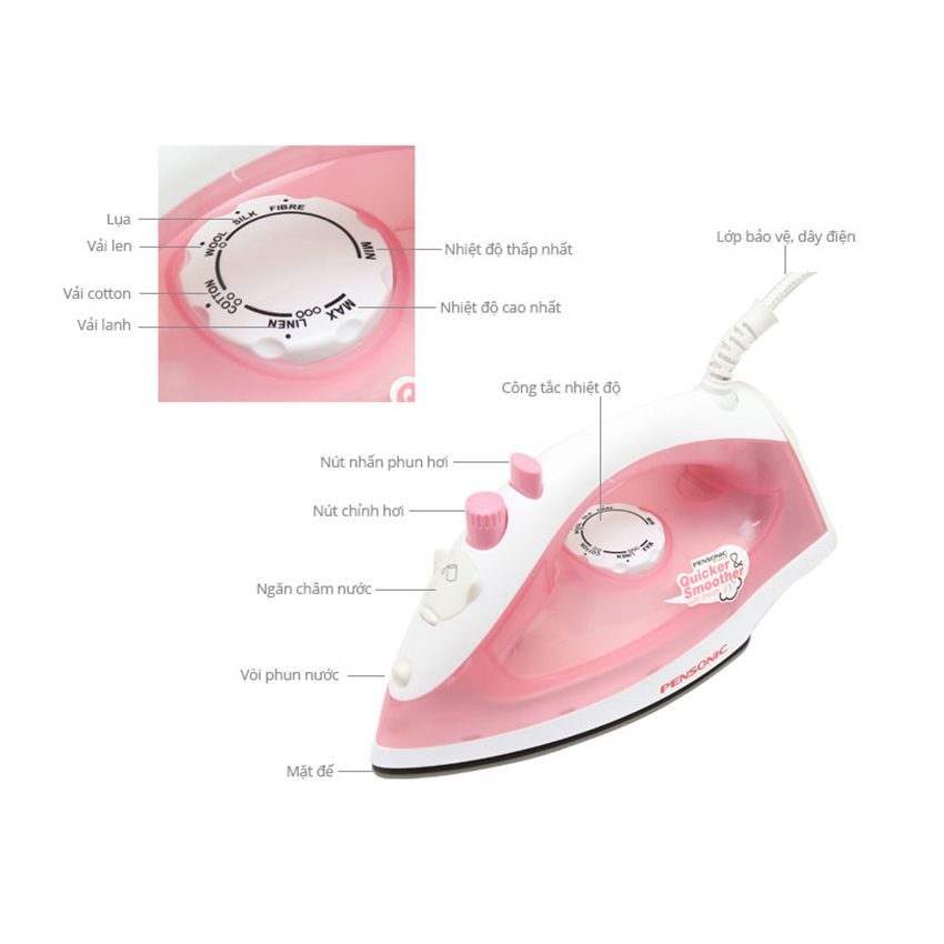 Bàn ủi hơi nước Pensonic PSI-1007 - Hàng chính hãng
