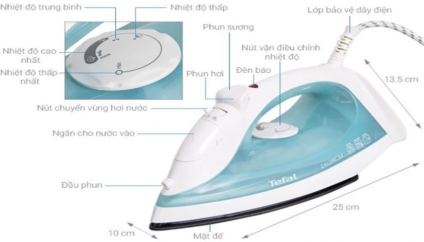Bàn ủi hơi nước Tefal FV1721L0 - Hàng chính hãng
