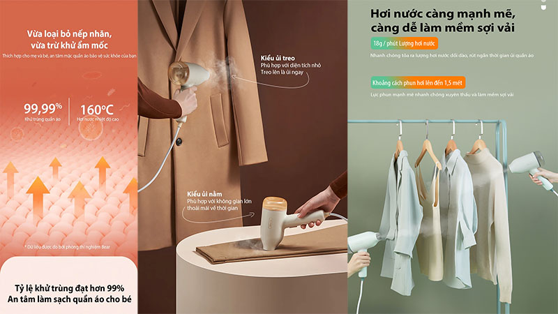 Bàn ủi hơi nước cầm tay Bear GTJ-B10S1 - Hàng chính hãng