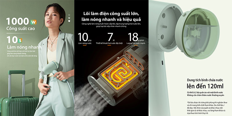 Bàn ủi hơi nước cầm tay Bear GTJ-B10S1 - Hàng chính hãng