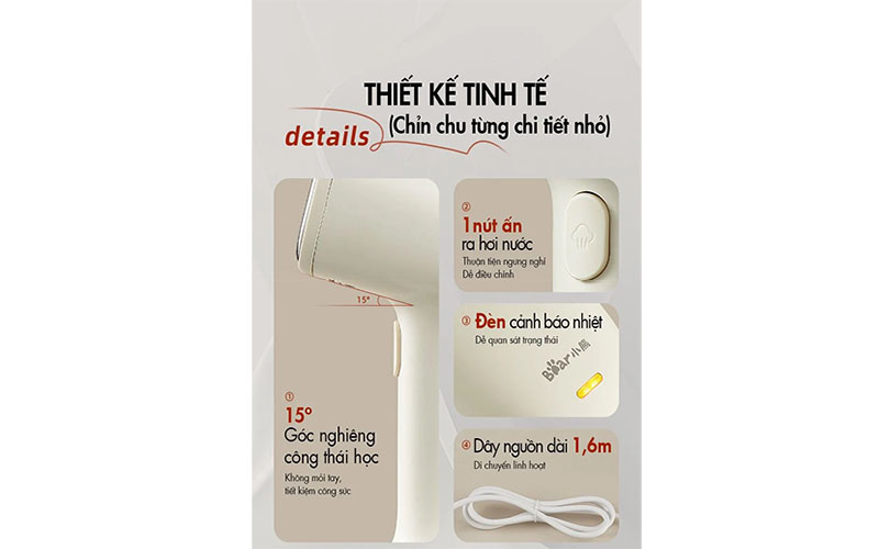 Bàn ủi hơi nước cầm tay Bear GTJ-D10M1 - Hàng chính hãng