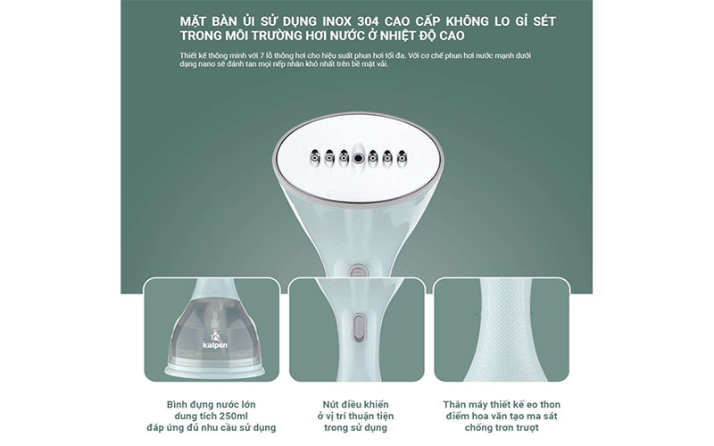Bàn ủi hơi nước cầm tay Kalpen HSK-3801 - Hàng chính hãng