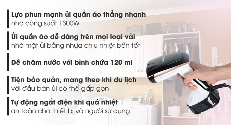 Bàn là hơi nước cầm tay Tefal DT3030E0 - Hàng chính hãng