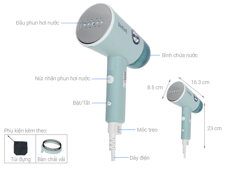 Bàn ủi hơi nước cầm tay Tefal DT1034E1 - Hàng chính hãng