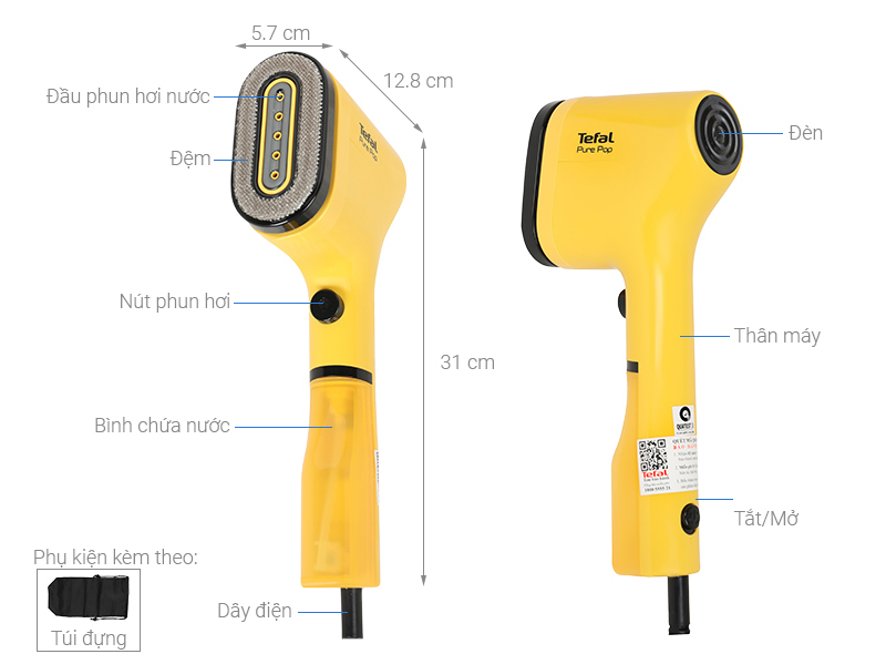 Bàn ủi hơi nước cầm tay Tefal DT2026E1 - Hàng chính hãng