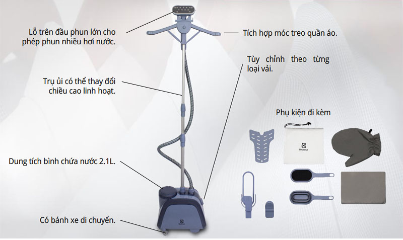 Bàn ủi hơi nước đứng Electrolux E5GS1-89BM - Hàng chính hãng