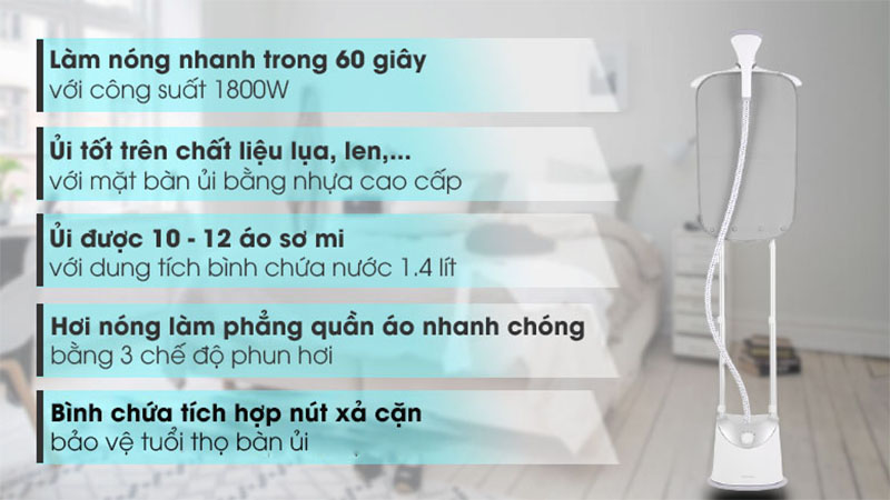 Bàn ủi hơi nước đứng Philips GC487 - Hàng chính hãng