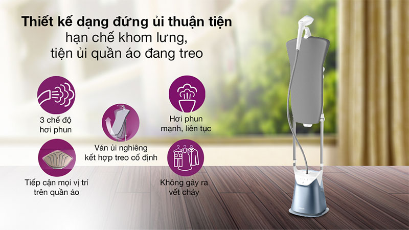 Bàn ủi hơi nước đứng Philips GC625/29 - Hàng chính hãng