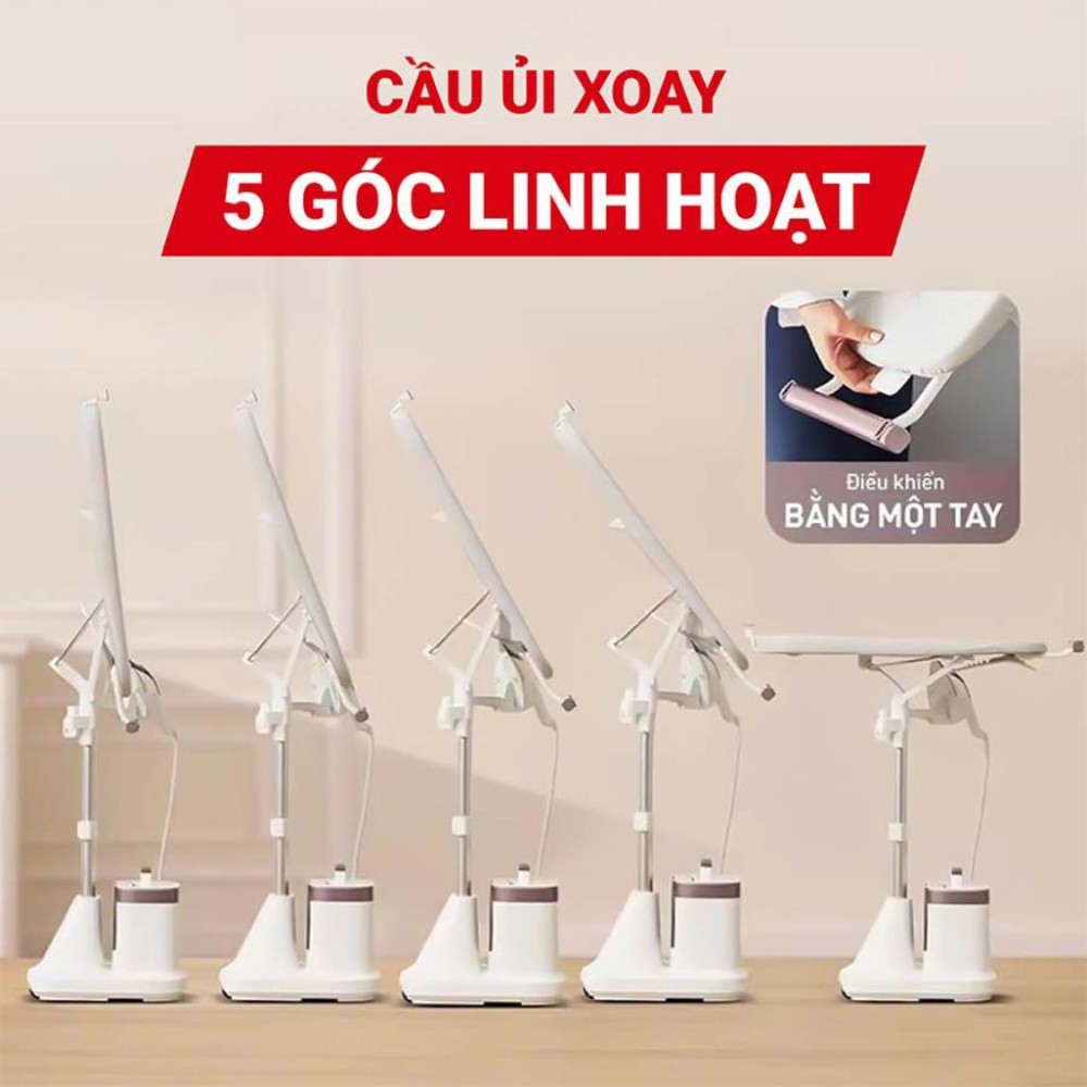Cầu bàn ủi có thể xoay 5 góc, thuận tiện cho việc ủi quần áo