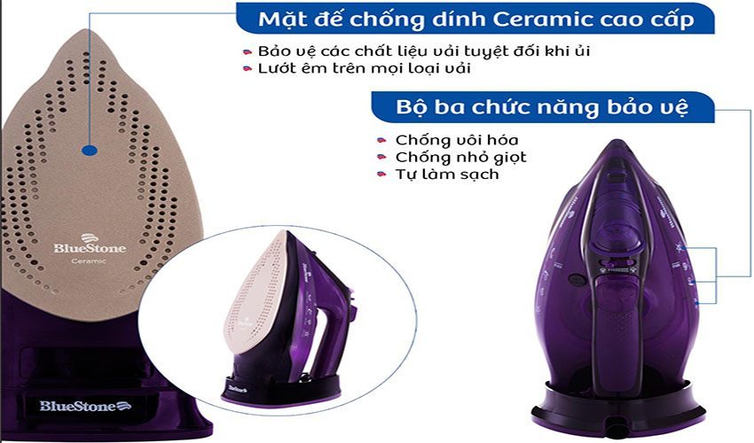 Bàn ủi hơi nước không dây Bluestone SIB-3854 - Hàng chính hãng