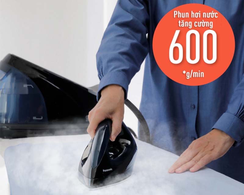 Hơi nước mạnh mẽ và liên tục có thể xử lý ngay cả các vết nhăn khó ủi