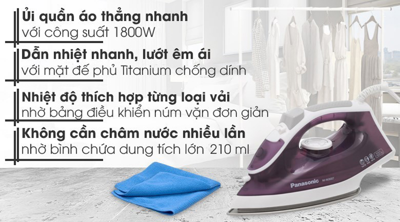 Bàn ủi hơi nước Panasonic NI-M300TVRA - Hàng chính hãng
