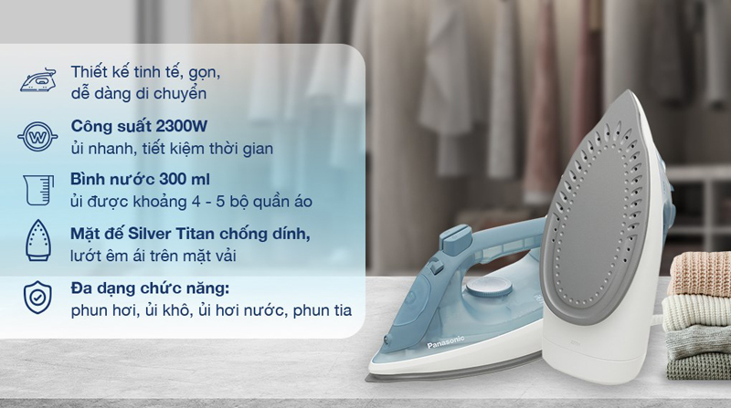 Bàn ủi hơi nước Panasonic NI-S430GRA  - Hàng chính hãng