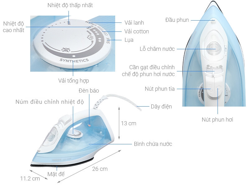 Bàn ủi hơi nước Philips DST2010/20 - Hàng chính hãng