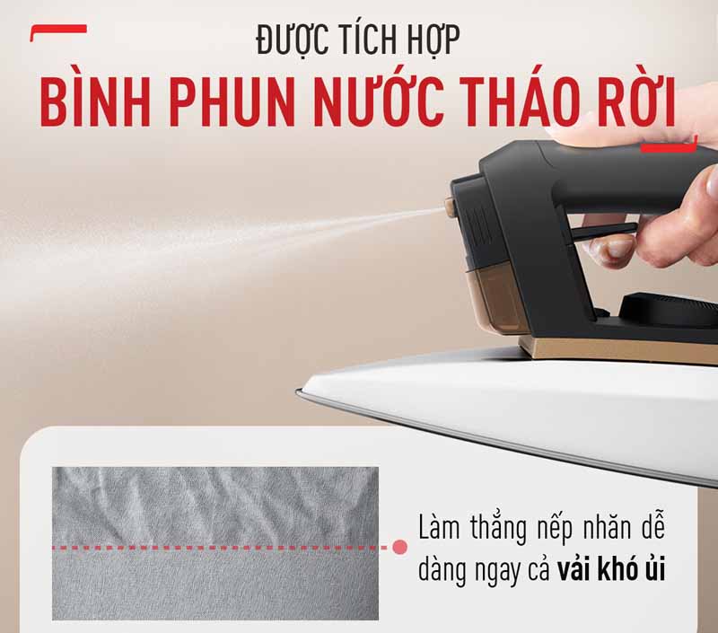 Bàn ủi khô kết hợp bình xịt Tefal FS3120L0 - Hàng chính hãng