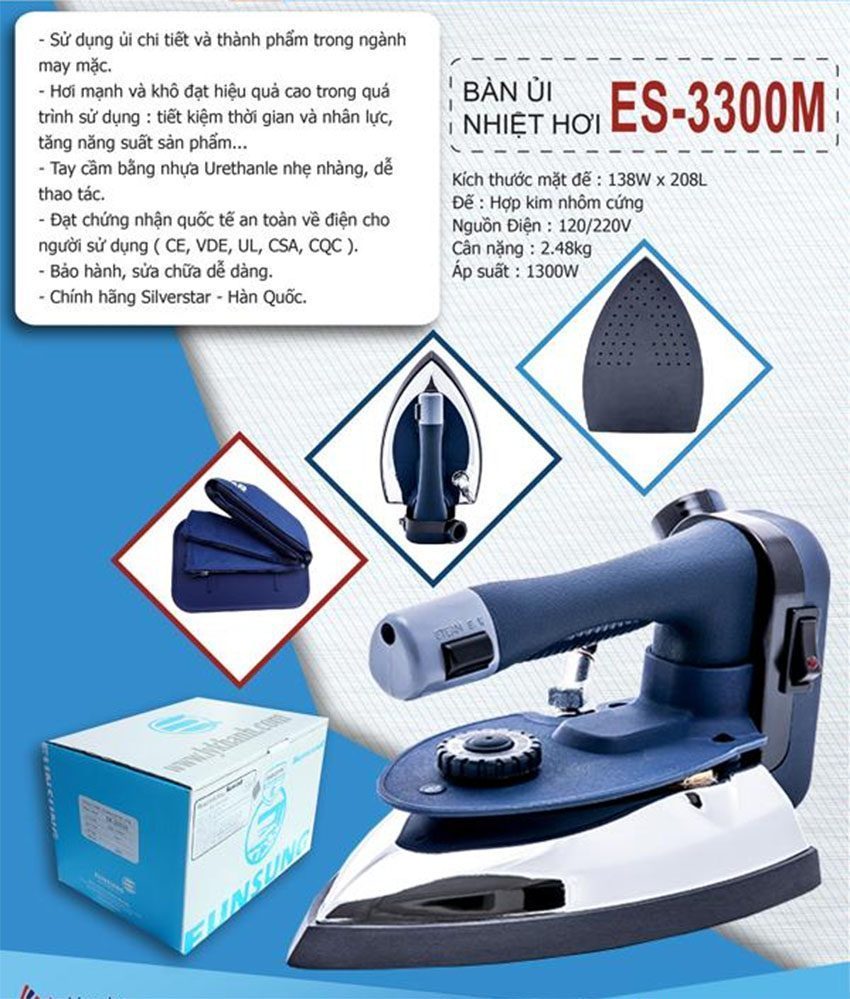 Bàn ủi nhiệt hơi Silver Star ES-3300M - Hàng chính hãng