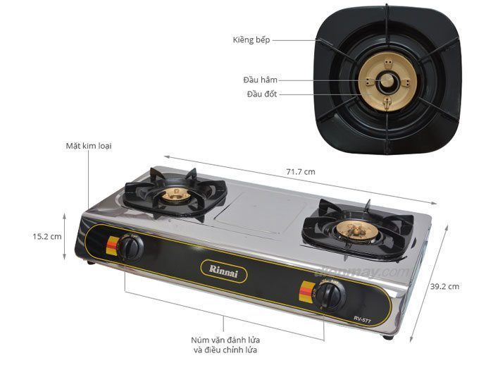 Bếp gas Rinnai RV-577BK - Hàng chính hãng