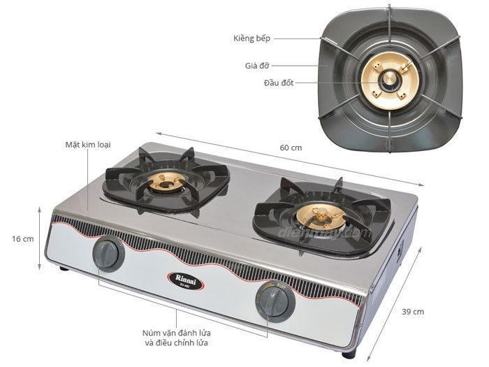 Bep gas duong Rinnai RV-460SB