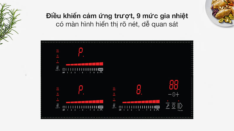 Bảng điều khiển của Bếp 3 điện từ Inverter Eurosun EU-T905G