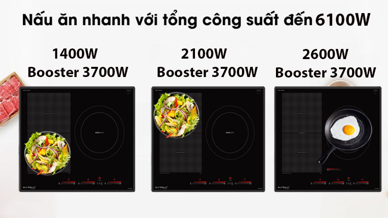 Bếp 3 từ Inverter Eurosun EU-T906G - Hàng chính hãng