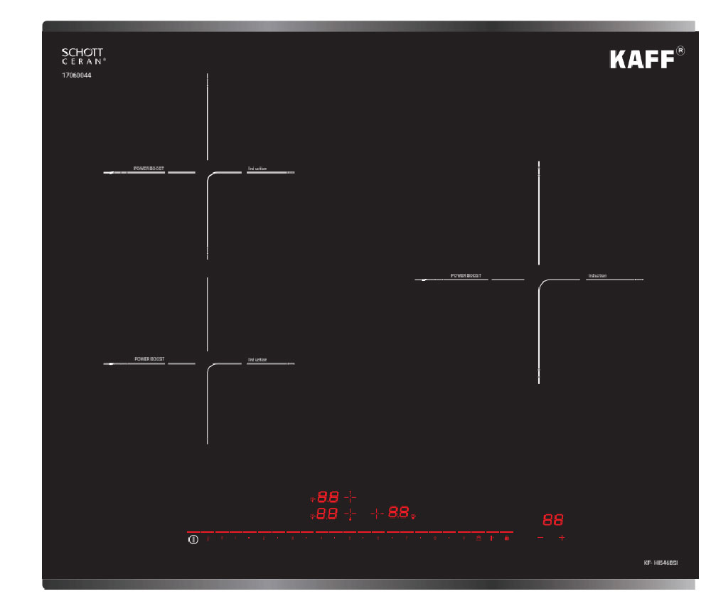 Bếp 3 vùng nấu Kaff KF-HI5468SI (Made in Germany) - Hàng chính hãng
