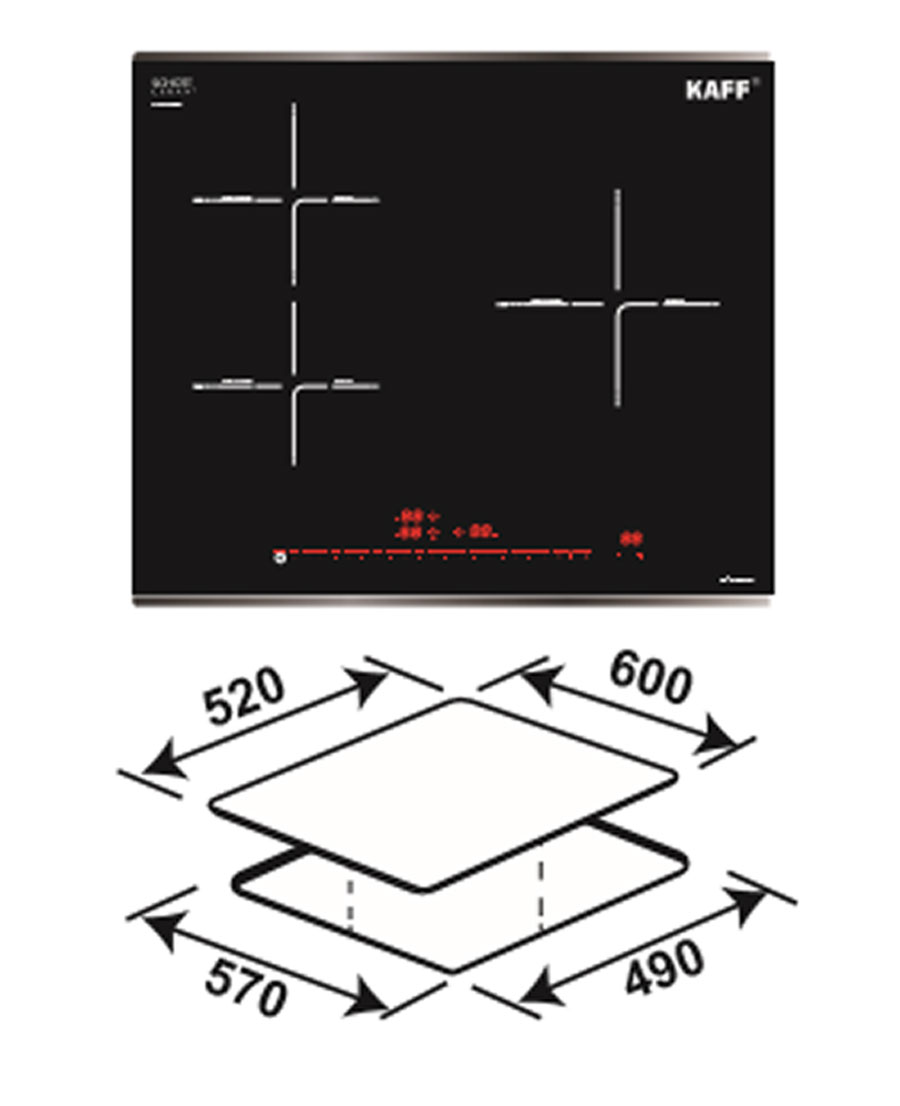 Bếp 3 vùng nấu Kaff KF-HI5468SI (Made in Germany) - Hàng chính hãng