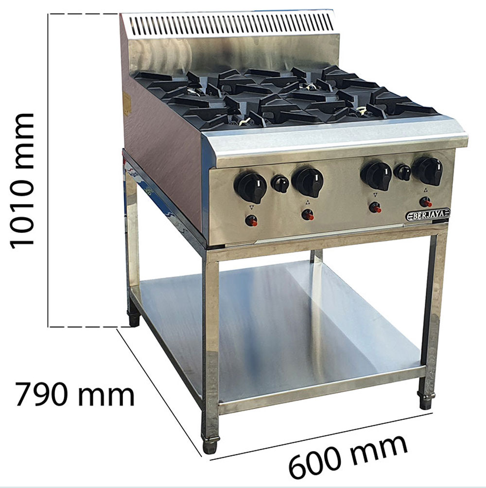 Bếp âu 4 họng có chân đứng OB4FS-17 - Hàng chính hãng
