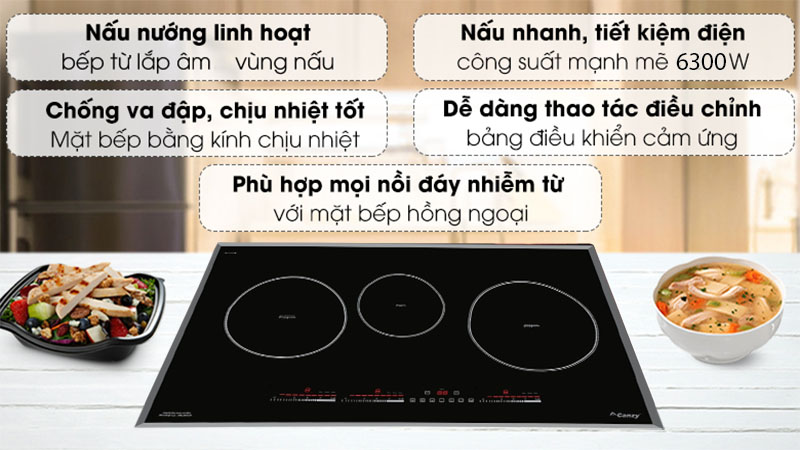 Bếp ba điện từ Canzy CZ-ML86GA - Hàng chính hãng