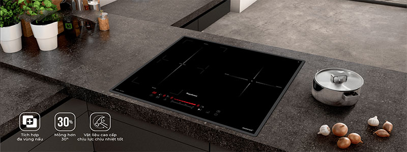 Bếp ba điện từ Inverter Nagakawa UltraSlim NK3C06M - Hàng chính hãng