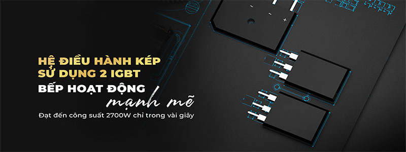 Bếp ba điện từ Inverter Nagakawa UltraSlim NK3C06M - Hàng chính hãng