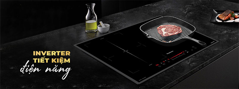 Bếp ba điện từ Inverter Nagakawa UltraSlim NK3C06M - Hàng chính hãng