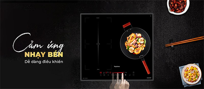 Bếp ba điện từ Inverter Nagakawa UltraSlim NK3C06M - Hàng chính hãng