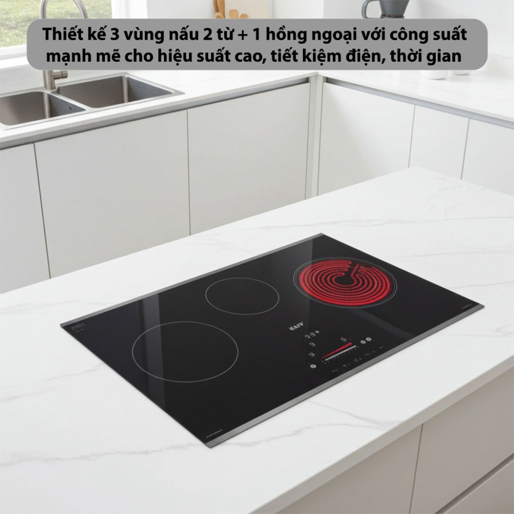Bếp đôi điện từ hồng ngoại Kaff KF-IC5801SB Plus - Hàng chính hãng