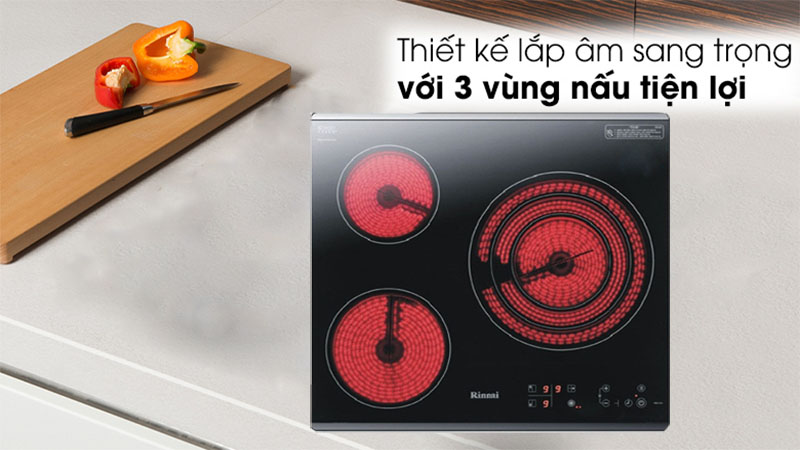 Thiết kế của Bếp ba hồng ngoại âm Rinnai RB-E31HV