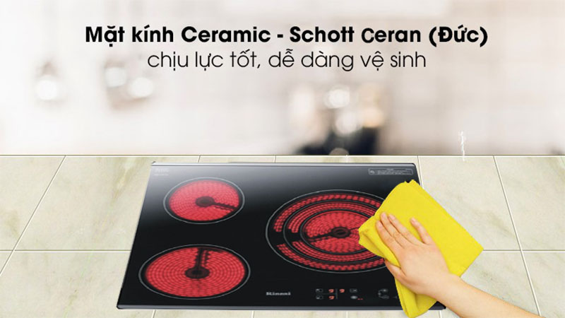 Mặt kính Schott Ceran của Bếp ba hồng ngoại âm Rinnai RB-E31HV
