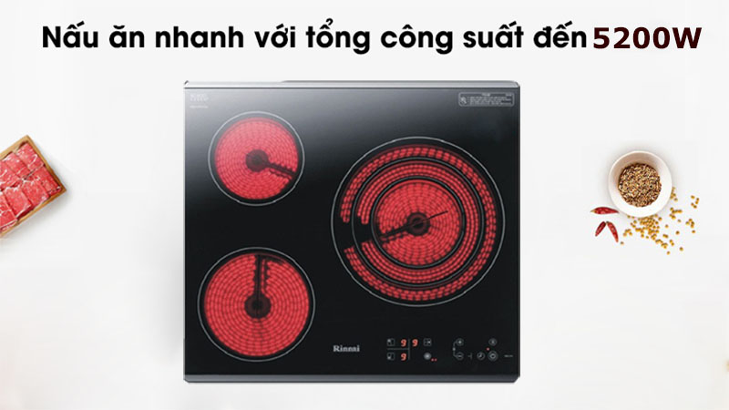Tổng công suất của Bếp ba hồng ngoại âm Rinnai RB-E31HV
