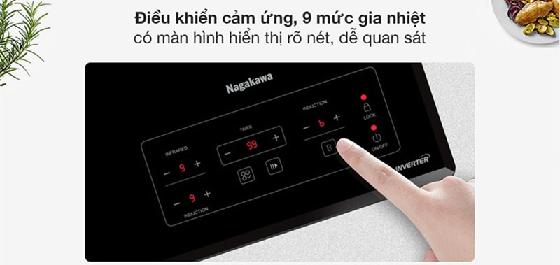 Bếp ba điện từ hồng ngoại Nagakawa NAG1253M - Hàng chính hãng