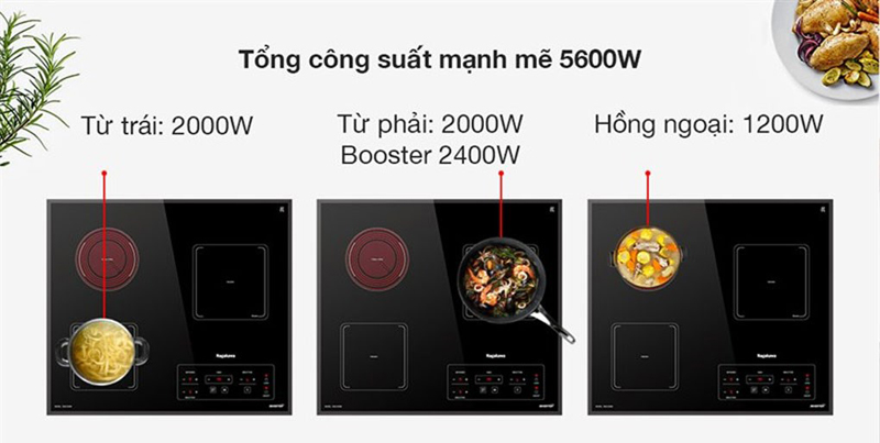 Bếp ba điện từ hồng ngoại Nagakawa NAG1253M - Hàng chính hãng