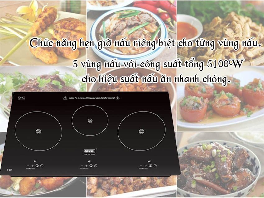 Bếp ba từ Giovani G-33T - Hàng chính hãng