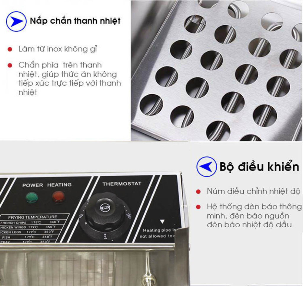 Bếp chiên nhúng điện đôi Goodfor KD-02 - Hàng chính hãng