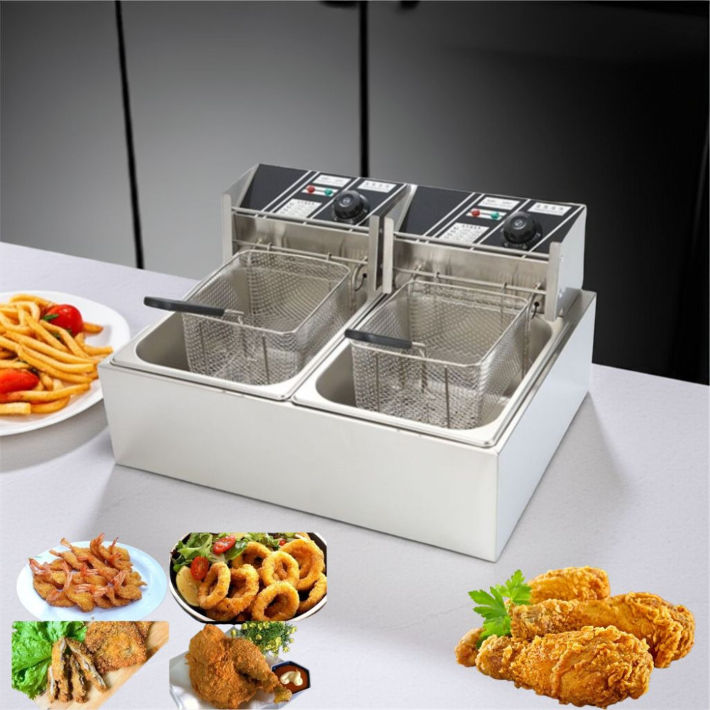 Bếp chiên nhúng điện đôi Goodfor KD-02 - Hàng chính hãng