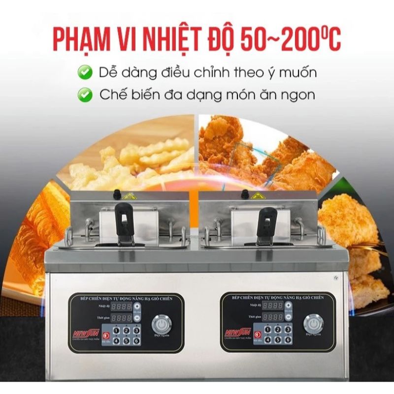 Bếp chiên nhúng điện đôi Newsun JDZL-2ST - Hàng chính hãng