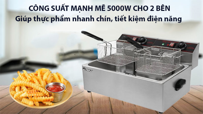 Bếp chiên nhúng điện đôi Eton ET-ZL1-16 - Hàng chính hãng