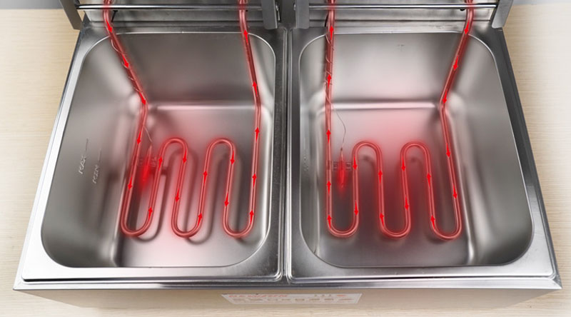 Công suất lên tới 5000W chia đều 2 ngăn giúp thức ăn nhanh chín