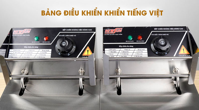 Điều khiển bằng núm vặn với mức nhiệt độ từ 60 độ - 200 độ C