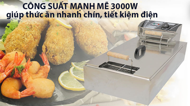 Bếp chiên nhúng điện đơn 1 ngăn 12 Lít - Hàng chính hãng