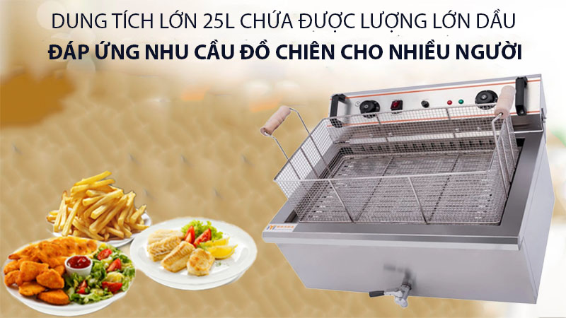 Bếp chiên nhúng điện đơn 1 ngăn 25L - Hàng chính hãng