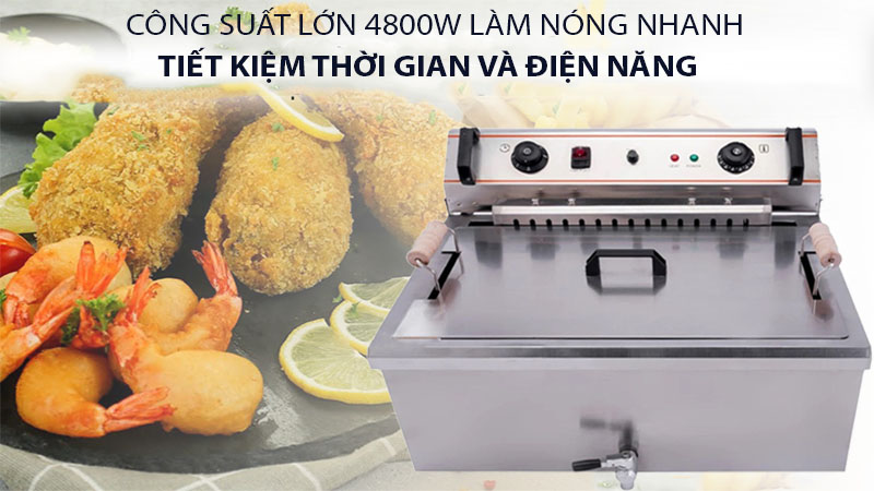 Bếp chiên nhúng điện đơn 1 ngăn 25L - Hàng chính hãng